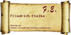 Friedrich Etelka névjegykártya
