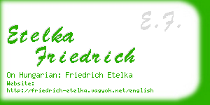 etelka friedrich business card